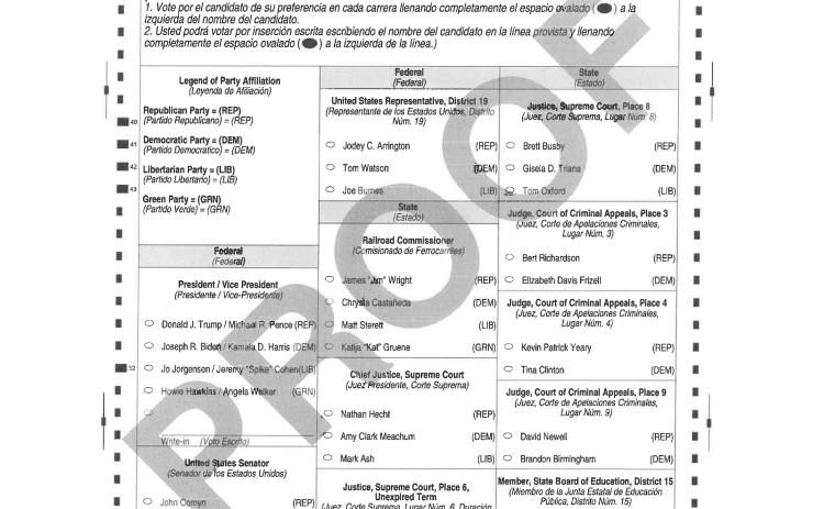 Front Page - Roby CISD - Sample Ballot