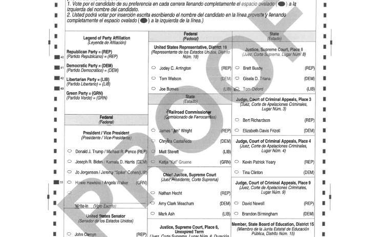 Front Page - Rotan ISD - Sample Ballot