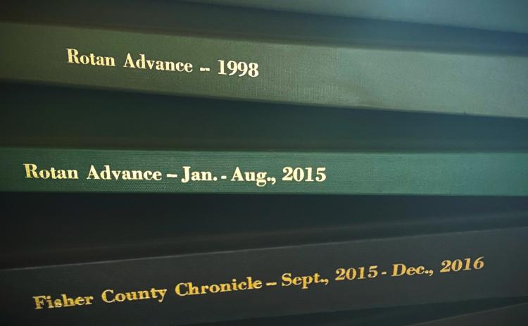 Newspaper Archive Books dating back to 1969 until present day can be see at the Newspaper Office in downtown Rotan.
