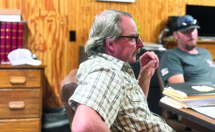 Roby City Manager Jack Brown informs council members that while not yet awarded, the Texas Water Development Board accepting the city’s application for $6 million in grant funding is a “good sign”. PHOTO BY JEFF HURT