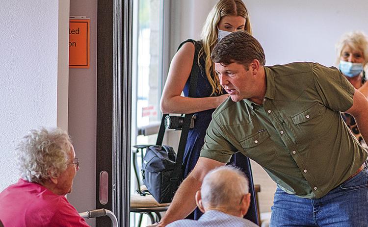 US Congressman Jodey Arrington greets residents of the Stonewall Living Center Monday