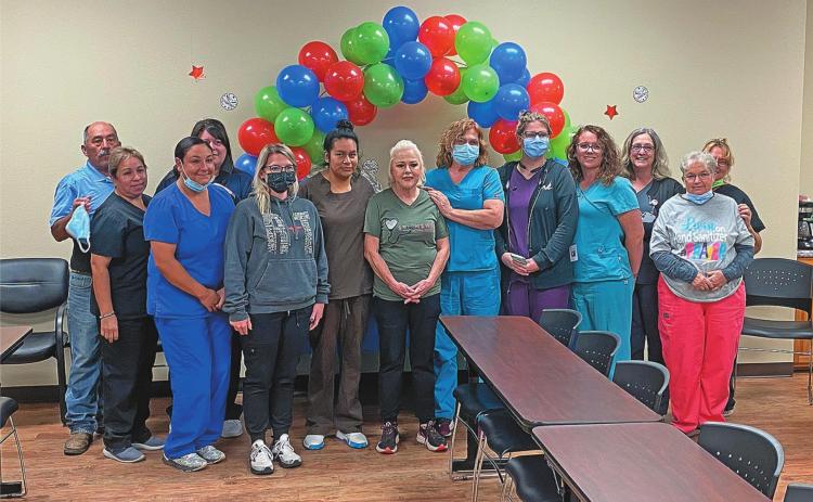 Pictured L to R: Rudy Chavez, Tina Martinez, Alicia Tate, Heather Kiser, Candice Blankenship, Marisol Chavero, Carla English, Sheila Criswell, Heather Kolb, Cynthia Criswell, Jan Harris, Sue Chisum, Lavinda Smith