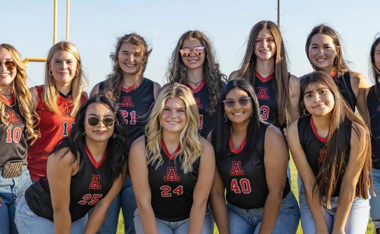 Top Row: Raelynn Bradley, Matti Polk, Jessi Roberson, Maleah Hecht, Keslie Criswell, Jessi Rabel, Emilee Silva. Bottom Row L-R: Peyton Calamaco, Regan Polk, Vaani Bhakta, Noemi Garcia. Photo by: Mark Martinez