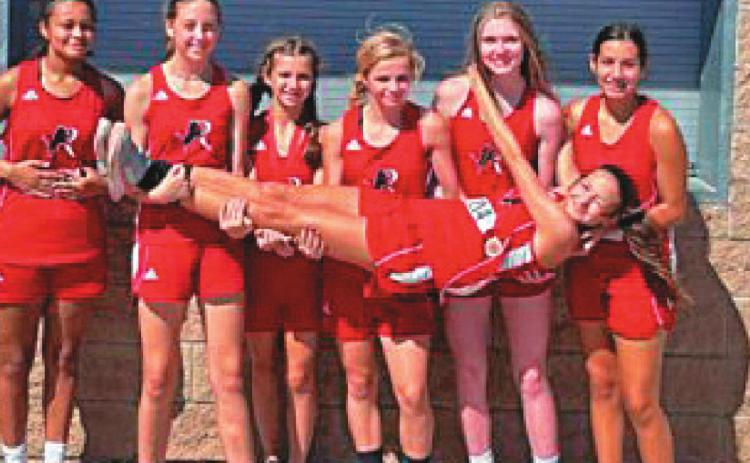 L-R: Joselynn Williams, Hope Garmer, Lilly Benson, Chasity Benson, Callie Humphrey, Ivy Espinoza, Hailee Garmer.