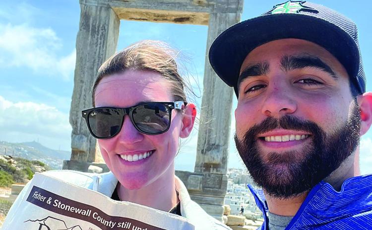Jacy Sparks and Max Makin not only took along the DMC on their trip to the Temple of Apollo, Naxos Island of Greece, but they also got engaged while there! Tow first for the DMC! Congratulations Jacy and Max!Going on a trip, whether near or far? Take the Double Mountain Chronicle. You can email it to publisher@dmchronicle.com or text us at 325-933-8129
