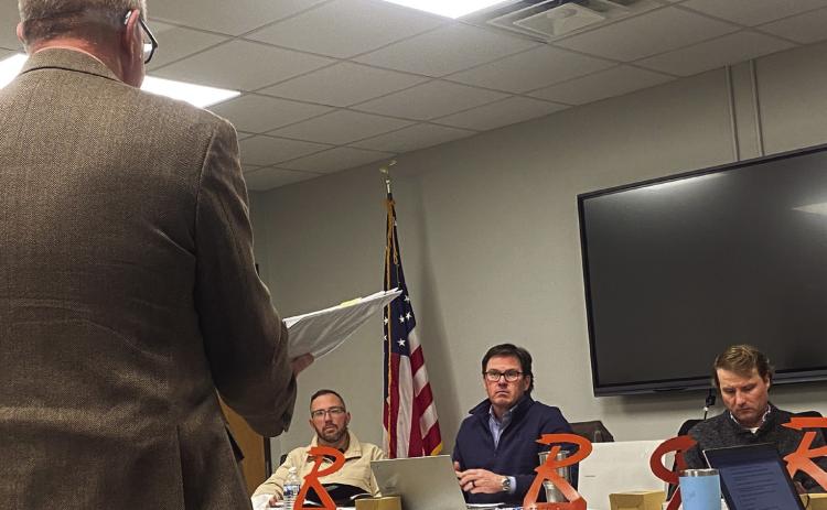 Rotan ISD Superintendent Michael Rudewick and school trustees listened as financial auditor Gerald Rodgers presented the district‘s annual financial report during Monday’s board meeting.