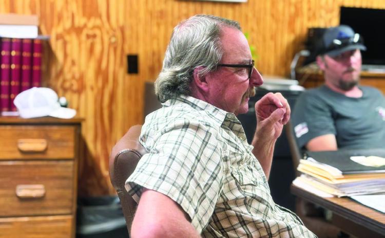 Roby City Manager Jack Brown informs council members that while not yet awarded, the Texas Water Development Board accepting the city’s application for $6 million in grant funding is a “good sign”. PHOTO BY JEFF HURT