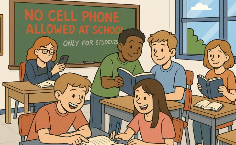 A new Texas law banning student cell phone use during school hours aims to reduce distractions and improve classroom focus, but it raises questions about teacher accountability and consistent enforcement. AI generated image