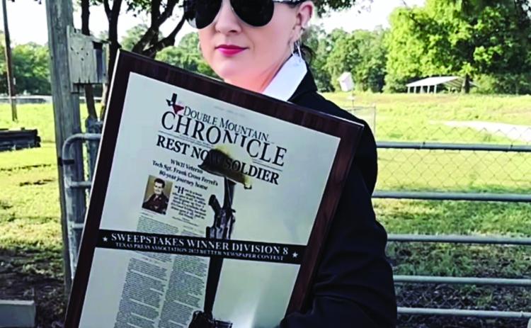 The above picture was taken from a video of DMC Publisher Patricia Hurt during a stopover in LaGrange to visit family after the newspaper won top honors at the Texas Press Convention in College Station. Readers can watch the video by visiting the DMC's Instagram or Facebook page https://www.facebook.com/reel/26786994554232709