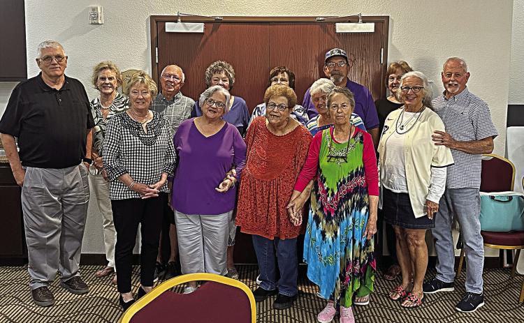 Back row: Raford Hargrove, Carroll (Patton) Matthews, Tommy Thomason, Cindy (Berry) Kristinek, Renee (Berry)Kidd, Jackie Kidd, Charlene (Strickland) Graham, Gary Strickland.