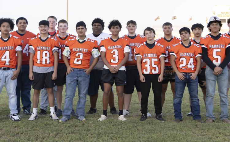 L-R: Romelo Dixon, Caleb Fortushniak, Jayden Martinez, Karlos Sanchez, Paxton Carrillo, Kameron Gardner, Tucker McWilliams, LeeRoy Lopez, Jayden Louis, Sebastian Garcia, Dylan Caipen, Gage Brouillette, Rhylon Lester, Draven Yanez, Tayden Yanez, Cristian Garcia, Jason Daniel, Jose Garza. Photo by: Mark Martinez