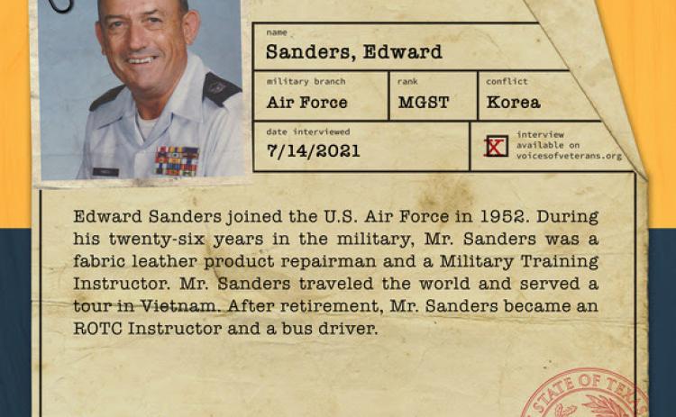 MSgt Edward Sanders Shares His Story of Service in the U.S. Air Force During the Vietnam War