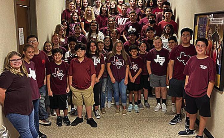 The hallways of the Rotan ISD secondary campus were flooded with the colors of maroon and white in support of students and teachers returning to school in Uvalde on Tuesday.