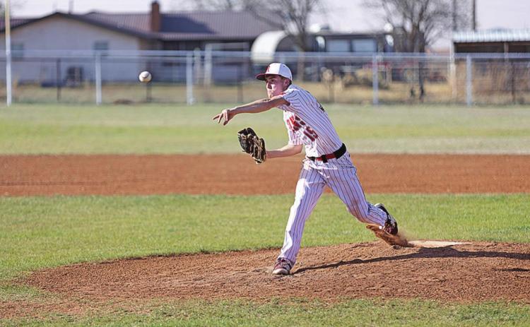 Roby's Brady Etheredge pitching against Ira. Photo by: Mark Martinez