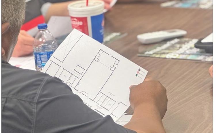 Aspermont school trustees review initial architectural renderings ahead of the district’s anticipated renovation project after voters passed a $7.5 million bond in November