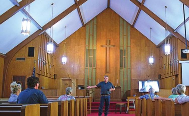 Rev. Jeff Sedberry spoke parishioners of the First UMC of Rotan last week.