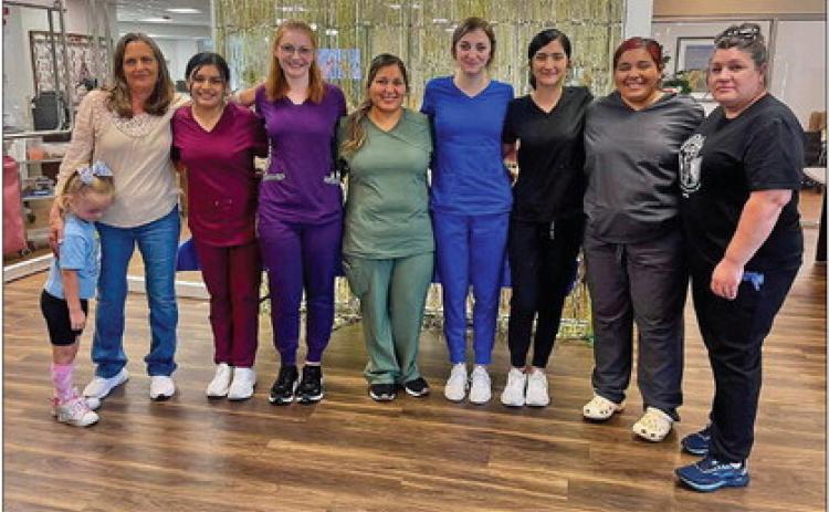 From Left to Right: Seraphina Isbell, Tina Durden, Alissa Aguilar, Shelby Saffel, Julie Zaval, Macy Rogers, Cassie Jo Saucedo, Marissa Cantu, Holli Turner