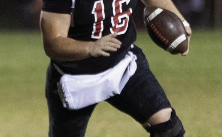 Roby's Kody Daniel rumbles downfield during the Lions' 46-0 win over Rotan last Friday night. This marks the Lions' first win of the season. PHOTO BY MARK MARTINEZ