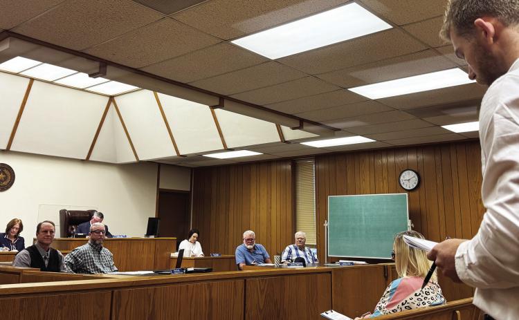 Jason Date with IREN Energy answered a few brief questions during Fisher County Commissioners public hearing regarding a series of reinvestment zones on Monday.