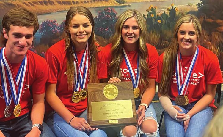 AISD Computer Science team: Wesley Koenig, Shelby Martin, Celie and Sadie Gentry