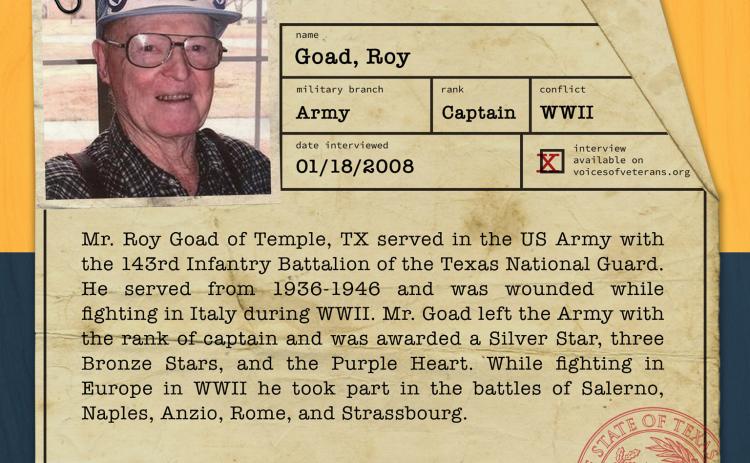 Captain Roy Goad Shares His Story of Service in the U.S. Army